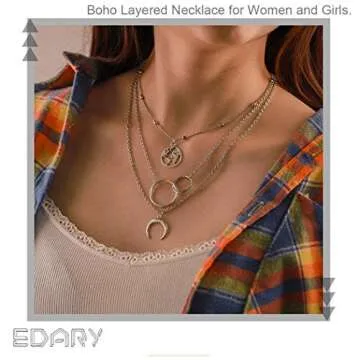 Elegant Bohemian Silver Layered Necklace for Women
