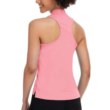 Stylish Sleeveless Golf Shirt for Active Women - Moisture-Wicking & UV Protected