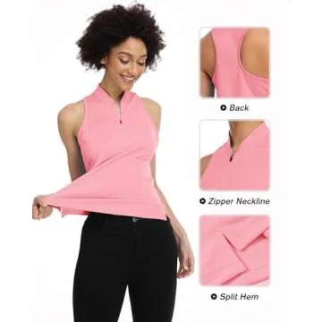 Stylish Women's Sleeveless Golf Shirt with UV Protection