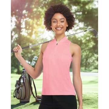 Stylish Women's Sleeveless Golf Shirt with UV Protection