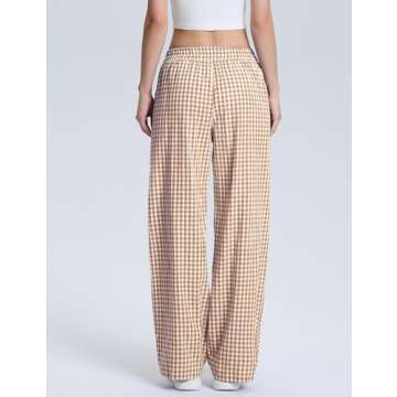LOMON Womens Boxers Gingham Plaid Comfortable Stylish Pants