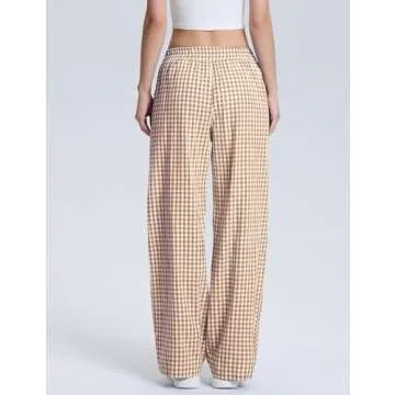 LOMON Womens Boxers Gingham Plaid Comfortable Stylish Pants