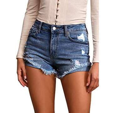Govc Women's Distressed Denim Shorts for Summer Style