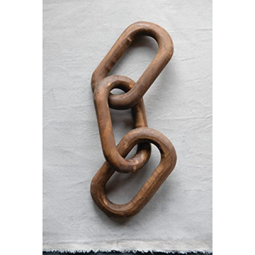 Creative Co-Op Reclaimed Wood 3 Links Chain for Home Decor