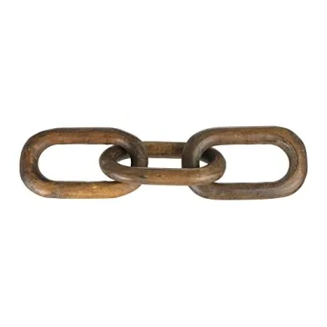 Creative Co-Op Reclaimed Wood 3 Links Chain for Home Decor