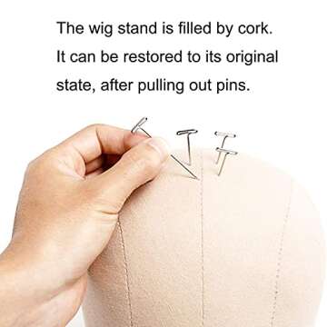 HAIREALM Wig Head for Making Wigs Mannequin Head Cork Block Dome Canvas Head for Wigs 22 inches FBTN1