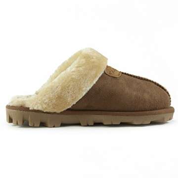 CLPP'LI Womens Slip on Faux Fur Warm Winter Mules Fluffy Suede Comfy Slippers-Tan-9