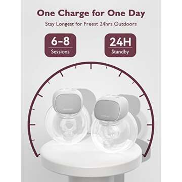 Momcozy S9 Pro Wearable Breast Pump – Enhanced Hands-Free Convenience with Long-Lasting Battery and LED Display, 24mm