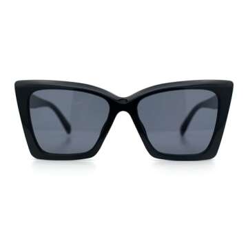 Womens Oversized Square Rectangular Plastic Retro Gothic Sunglasses