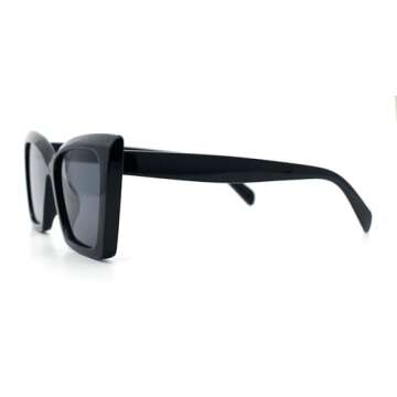 Womens Oversized Square Rectangular Plastic Retro Gothic Sunglasses