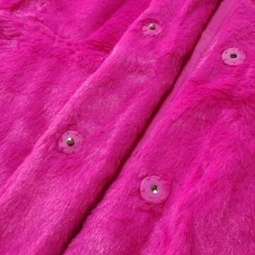 TOPONSKY Faux Fur Outwear Coats Winter Furry Women Hot Wedding Fuzzy Jackets Rose L