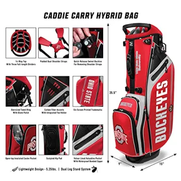 Georgia Bulldogs Caddie Carry Hybrid Golf Bag - Fan Gear