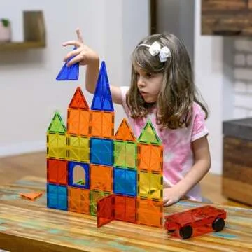 Nutty Toys Magnetic Tiles & Car Set, STEM Educational Magnet Building Blocks Top Kids Toddler Activities Birthday Gifts for Age 3 4 5 6 7 8 Year Old Best Boy Girl Christmas Stocking Stuffers Idea 2024