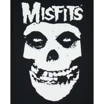 Seven Times Six Misfits Men's Fiend Skull Filled Logo Adult Short Sleeve T-Shirt (Black, XXX-Large)