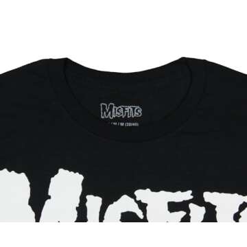 Seven Times Six Misfits Men's Fiend Skull Filled Logo Adult Short Sleeve T-Shirt (Black, XXX-Large)