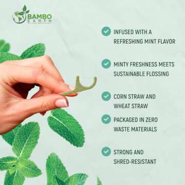 Natural Dental Floss Picks - Eco Friendly Cruelty Free & Vegan Tooth Flossers Pick Set with BPA Free...