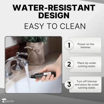 ToiletTree Products Nose Hair Trimmer with LED Light - Stainless Steel, Heavy-Duty Casing - Ear & Nose Hair Trimmer - Men's Grooming Trimmer for Beard, Eyebrows, and Ears