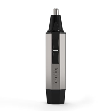 ToiletTree Products Nose Hair Trimmer with LED Light - Stainless Steel, Heavy-Duty Casing - Ear & Nose Hair Trimmer - Men's Grooming Trimmer for Beard, Eyebrows, and Ears