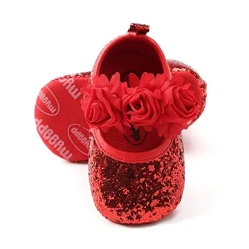 OAISNIT Baby Girl Sparkly Mary Jane Flats with Headband