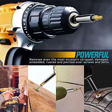 Gifts for Men, 22Pcs Titanium Damaged Screw Extractor Set - Remover for Stripped Head Screws Nuts & Bolts Drill Bit Tools for Easy Removal of Rusty & Broken High Speed Steel Superb Gift