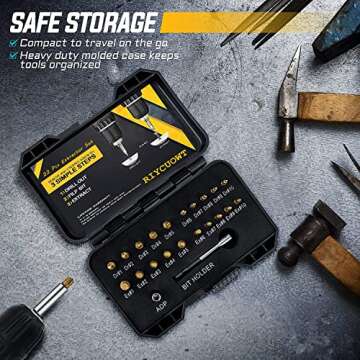 Gifts for Men, 22Pcs Titanium Damaged Screw Extractor Set - Remover for Stripped Head Screws Nuts & Bolts Drill Bit Tools for Easy Removal of Rusty & Broken High Speed Steel Superb Gift