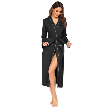 Ekouaer Soft Knit Robe Stylish Comfortable Women Sleepwear