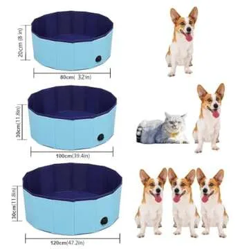 Dog Pool Foldable pet Pool Dog Swimming Pool pet Swimming Pool PVC Non-Slip Pool for All Kinds of Pets (32x8in)