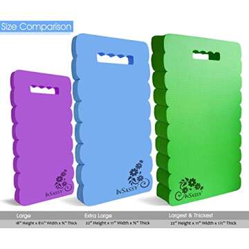InSassy Garden Kneeler Pad - Kneeling Mat for Gardening Baby Bath Yoga Exercise & Prayer - High Density Foam Knee Pad for Work, Green (Large - 18 x 8 1/4 x 4/5 Inches)