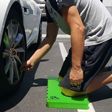 InSassy Garden Kneeler Pad - Kneeling Mat for Gardening Baby Bath Yoga Exercise & Prayer - High Density Foam Knee Pad for Work, Green (Large - 18 x 8 1/4 x 4/5 Inches)