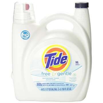 Tide Free & Gentle HE Liquid Laundry Detergent, Unscented, 4.43 L (96 Loads)
