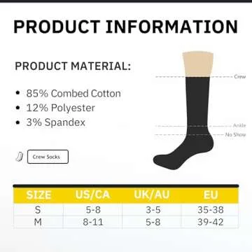 CLOSEMATE Womens Crew Socks Cotton Calf Dress Socks Lightweight Comfy Long Socks 5 Pairs(5 White, Size S)