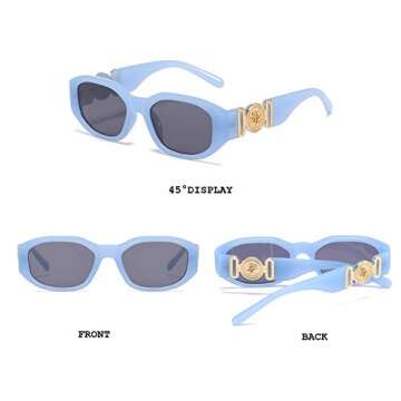 BUTABY Rectangle Sunglasses for Women Retro Driving Glasses 90’s Vintage Fashion Irregular Frame U...