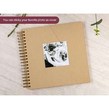 Potricher 10x10 DIY Scrapbook Photo Album - 80 Pages of Memories