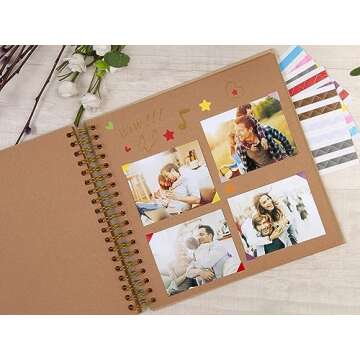 Potricher DIY 10x10 Scrapbook Photo Album for Memories