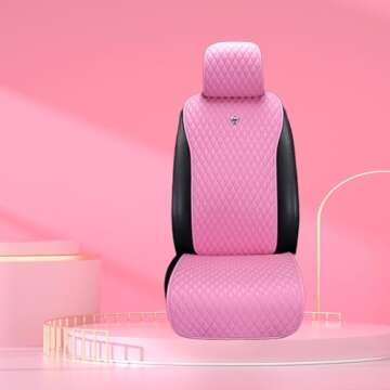 Red Rain Universal Seat Covers for Cars Leather Seat Cover with Crown Pink Car Seat Cover 2/3 Covere...