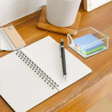 WORHE Sticky Note Holder Clear Acrylic Memo Pad Holders 3.94 x 3.94 for Office Accessories Desk School Home, Crystal Notepad Organizer Post Pop Notes Dispenser for 3"x3" Note Pads 1PCS (BQ200)