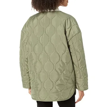 Stylish James Quilted Loose Jacket for Women in Olive