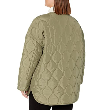 Stylish James Quilted Loose Jacket for Women in Olive