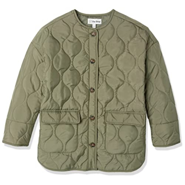Stylish James Quilted Loose Jacket for Women in Olive