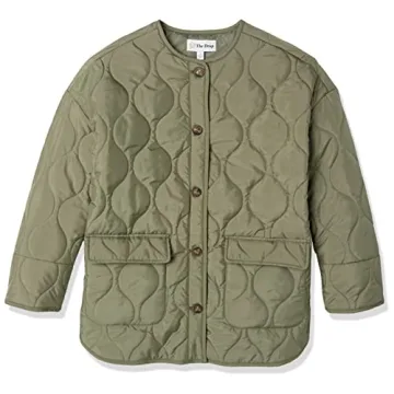 Stylish James Quilted Loose Jacket for Women in Olive
