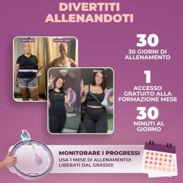 Swiss Activa+ S4.S Quiet Weighted Hula Hoop for Adults with Weight Ball -60-112cm- Hula Hoop with Weight Ball - Infinity Hoop - Fitness Hula Hoops - Exercise Hoop with Ball - Smart Weighted Hula Hoop