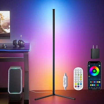 bedee LED Corner Floor Lamp with RGB Colors and Music Sync