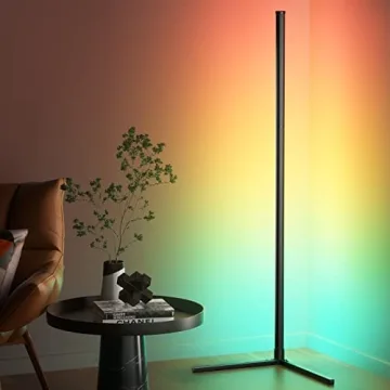 bedee LED Corner Floor Lamp with RGB Colors and Music Sync