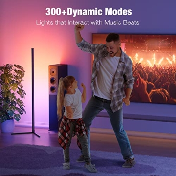 bedee LED Corner Floor Lamp with RGB Colors and Music Sync