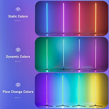 bedee LED Corner Floor Lamp with RGB Colors and Music Sync