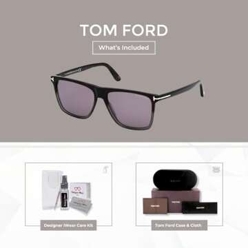 Tom Ford Fletcher FT0832 55C Gradient Havana Sunglasses for Men with Designer Kit