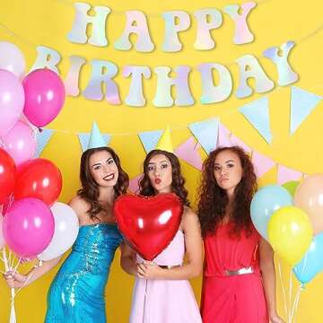 NANAGALI Happy Birthday Foil Banner - Stylish Party Decor