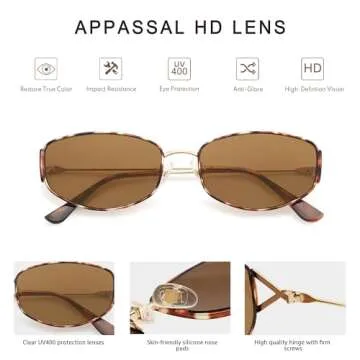 Appassal Retro Oval Sunglasses with UV Protection