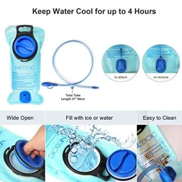 Neboic 2Pack Hydration Backpack Pack with 2L Hydration Bladder - Lightweight Water Backpack Keeps Water Cool up to 4 Hours with Big Storage for Kids Women Men Hiking Cycling Camping Music Festival