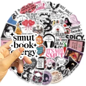 50PCS Smutty Book Stickers for Kindle Adult,Bookish Smut Reading Booktok Dark Romance Case Journal Water Bottle Sticker Spicy Lover Gift Funny Aesthetic Pink Laptop Phone Decal Decor (Bookish)